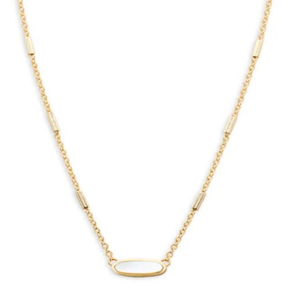 Kendra Scott Miya Mother Of Pearl Pendant and Gold Chain Necklace